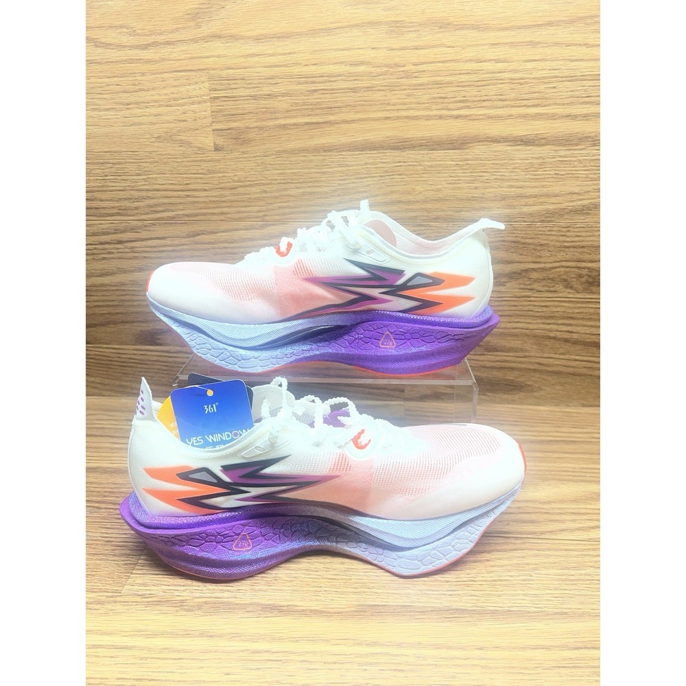 Scarpa da Running 361 FLAME 4: Egret / Neon Purplevine men's size 7 - Picture 5 of 9